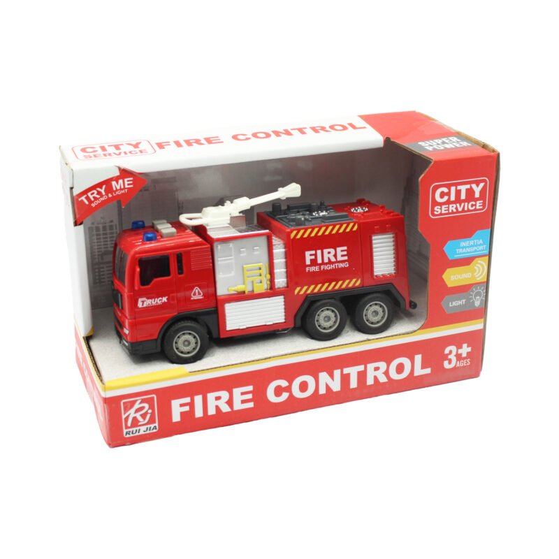 vehiculo a friccion camion de bomberos con luz y sonido escala 1:32 — vista 3