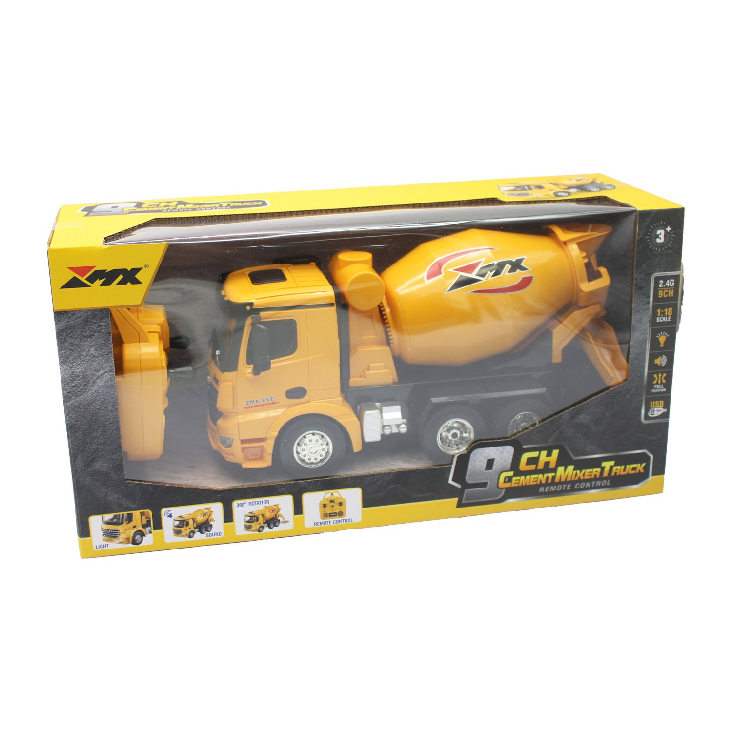 vehiculo a control remoto hormigonera con luz y sonido de 11 canales 2.4g escala escala 1:18 vehiculo a control remoto hormigonera con luz y sonido de 11 canales 2.4g escala escala 1:18