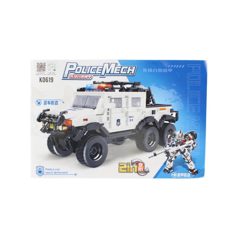 set de bloques armable 2 en 1 mecha y vehiculo policial 940 piezas. — vista 3