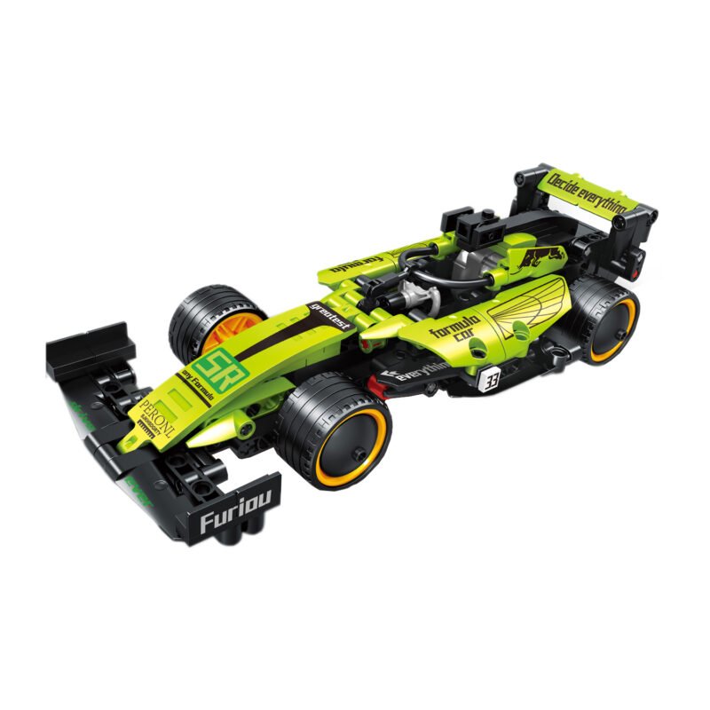 set de bloques armable auto de carreras armable de 285 piezas verde. — vista 3