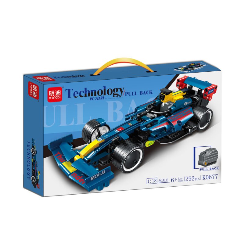 set de bloques armable auto de carreras armable de 293 piezas azul.