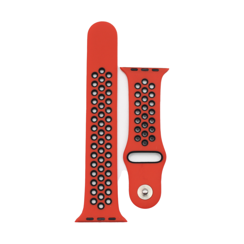 correa silicona applewatch red black