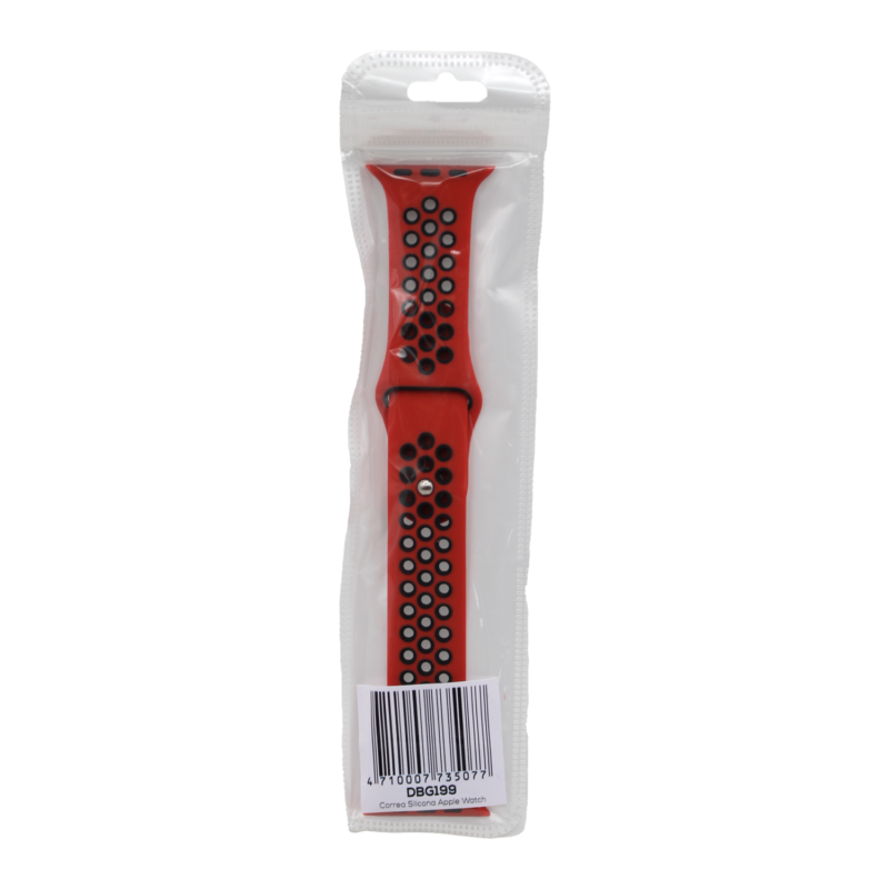correa silicona applewatch red black — vista 6