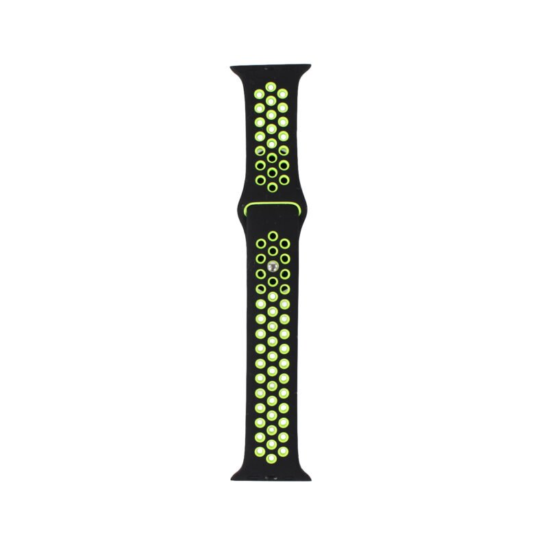 correa silicona applewatch black green — vista 2