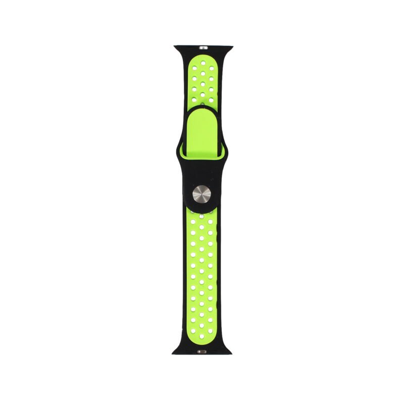 correa silicona applewatch black green — vista 3
