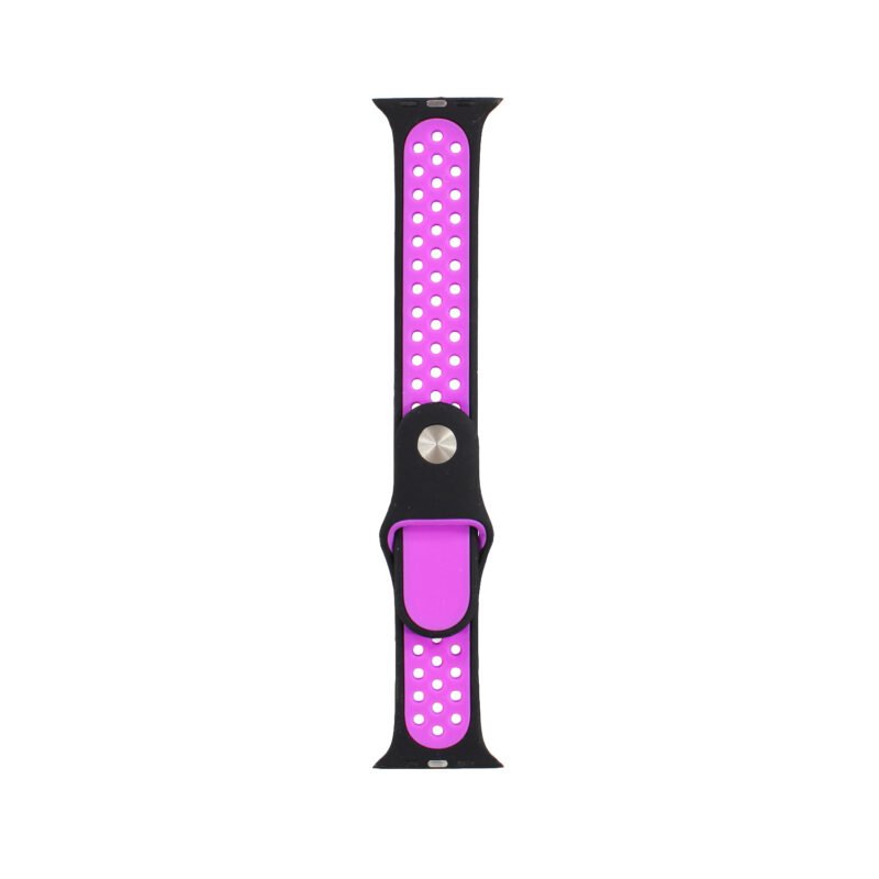 correa silicona applewatch black/purple — vista 3