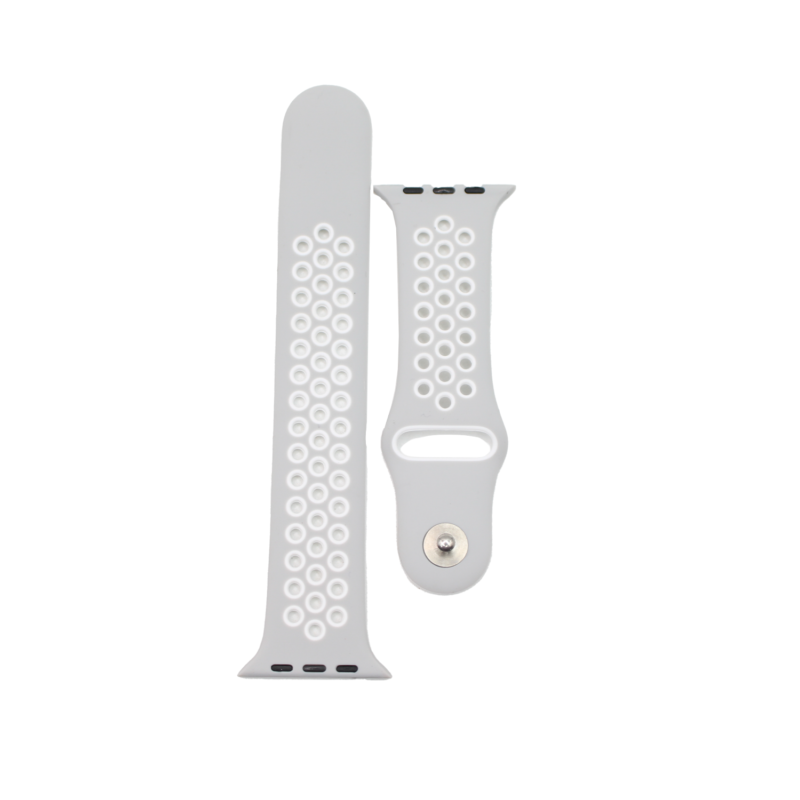 correa silicona applewatch silver white