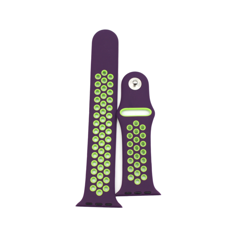 correa silicona applewatch purple green