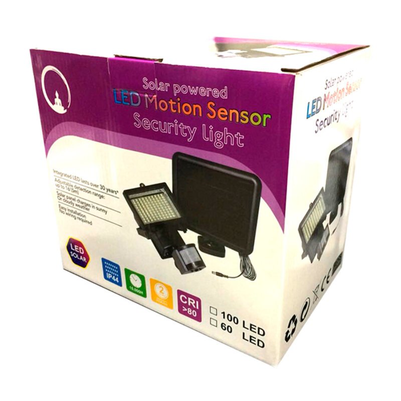 foco led con sensor y panel solar — vista 2