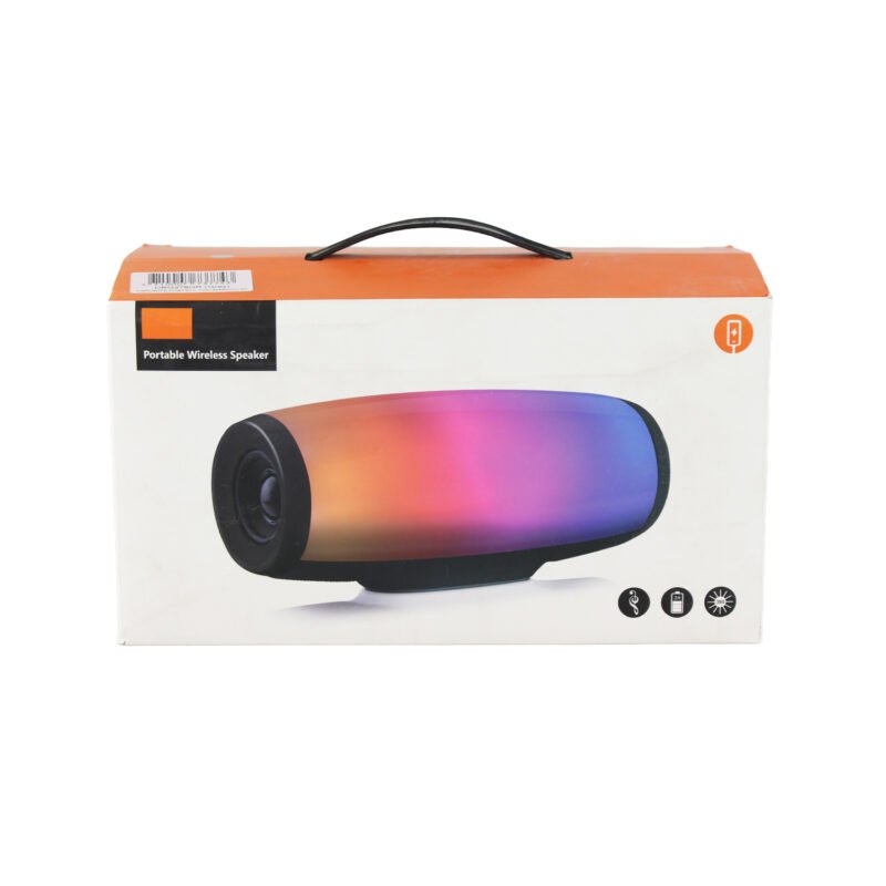parlante portatil bt con luces multicolor con entrada sd/ radio fm. black
