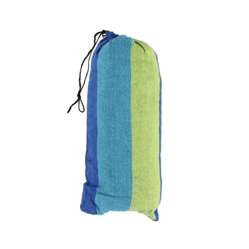 hamaca colgante para jardin y camping, 180 x 150 cms, 2 asientos, 100% algodon, portatil. blue — vista 5