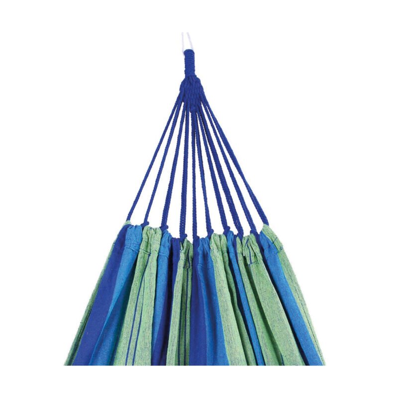 hamaca colgante para jardin y camping, 180 x 150 cms, 2 asientos, 100% algodon, portatil. blue — vista 2