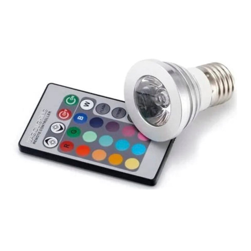 ampolleta led rgb 3w spot base e 27 — vista 2