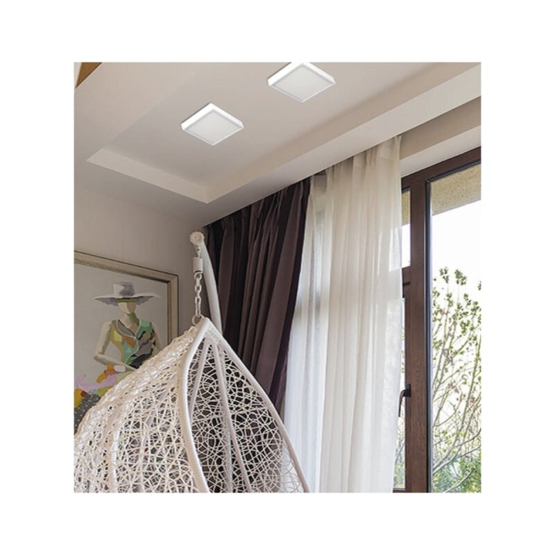 foco led panel cuadrado sobrepuesto, 15w, luz calida, ahorro 80%, ideal para oficinas y hoteles. — vista 3