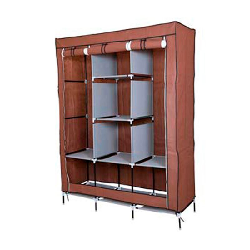 closet espacioso y practico, 2 colgantes, 8 espacios, cubierta antipolvo, 105x45x175cm.