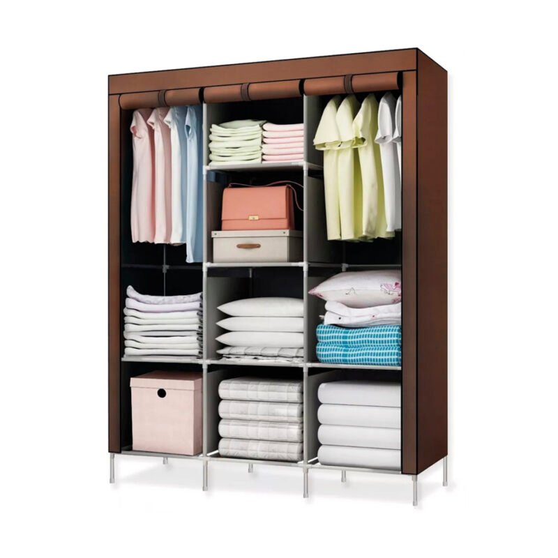 closet espacioso y practico, 2 colgantes, 8 espacios, cubierta antipolvo, 105x45x175cm. — vista 2