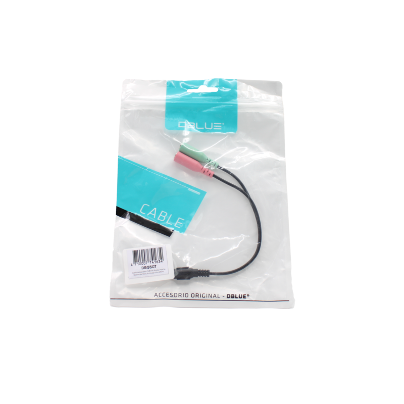 cable adaptador 3,5mm audio macho doble hembra audifono mic