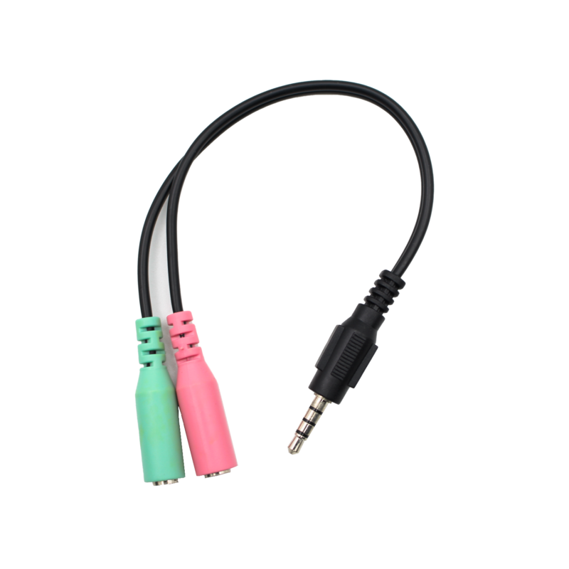 cable adaptador 3,5mm audio macho doble hembra audifono mic — vista 2