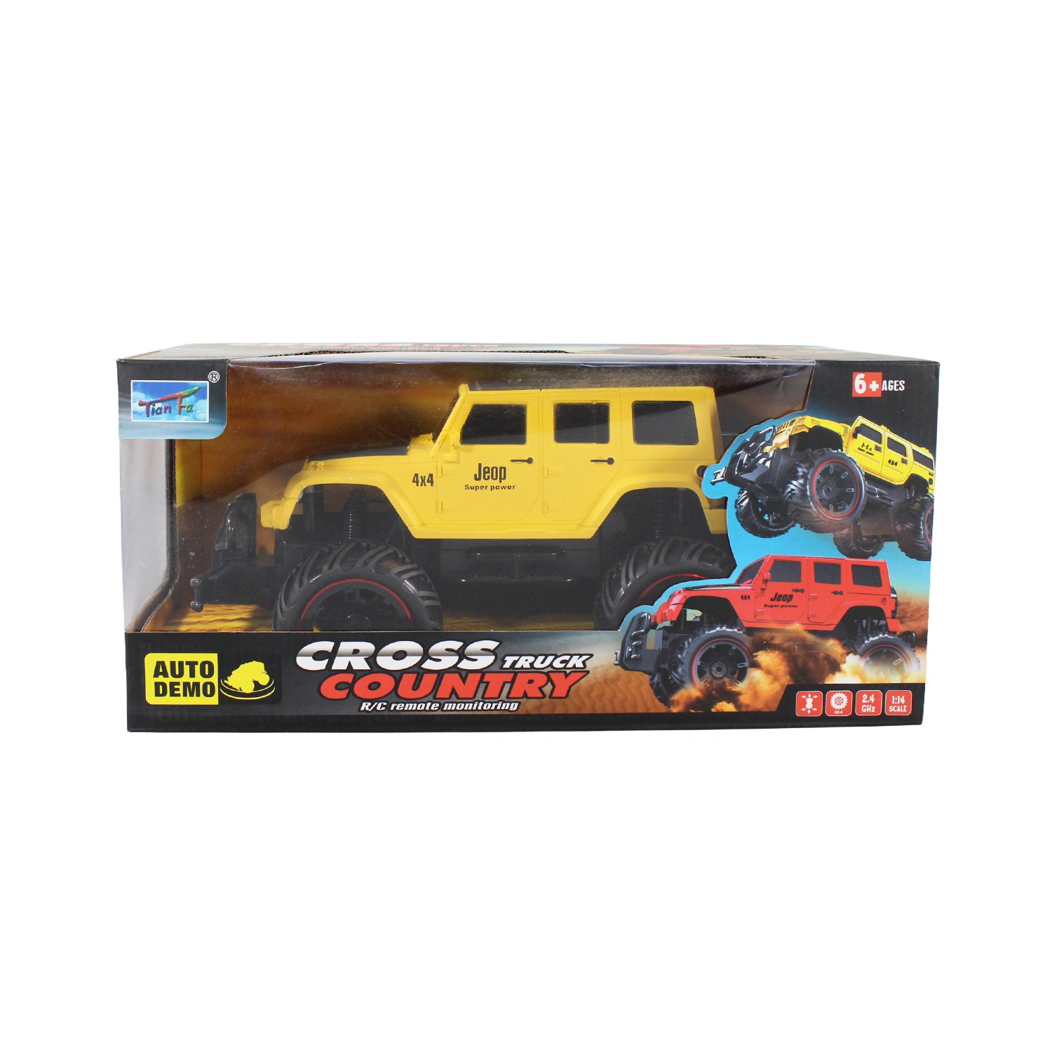 vehiculo a control remoto jeep. yellow vehiculo a control remoto jeep. yellow