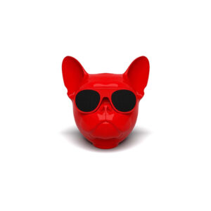 parlante bt cabeza bulldog frances. red