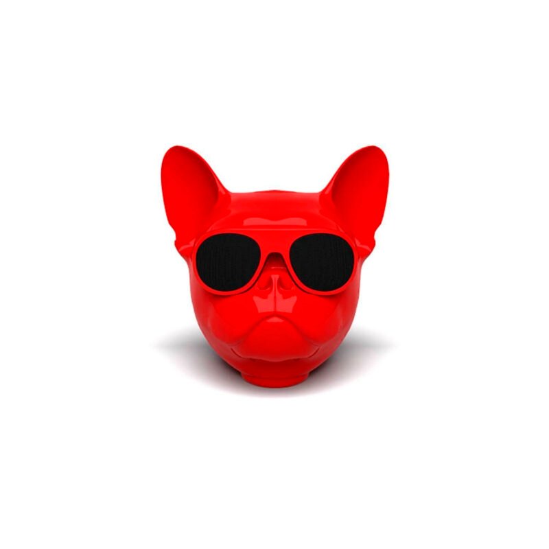 parlante bt cabeza bulldog frances. red