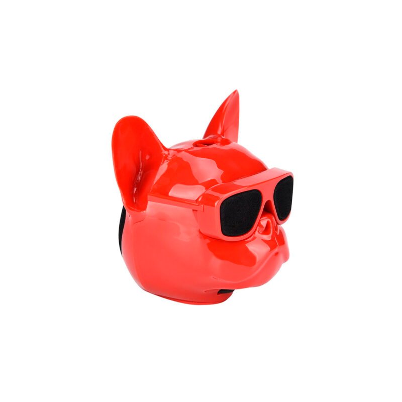 parlante bt cabeza bulldog frances. red — vista 2