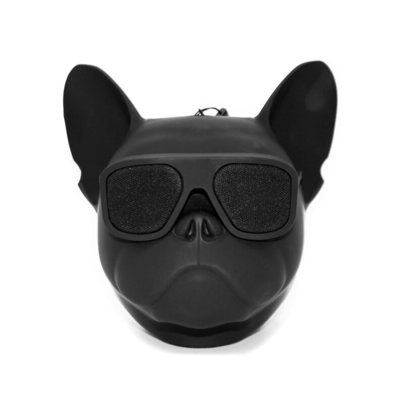 parlante bt cabeza bulldog frances. black