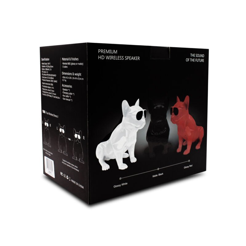 parlante bt bulldog frances. 33cm red — vista 5