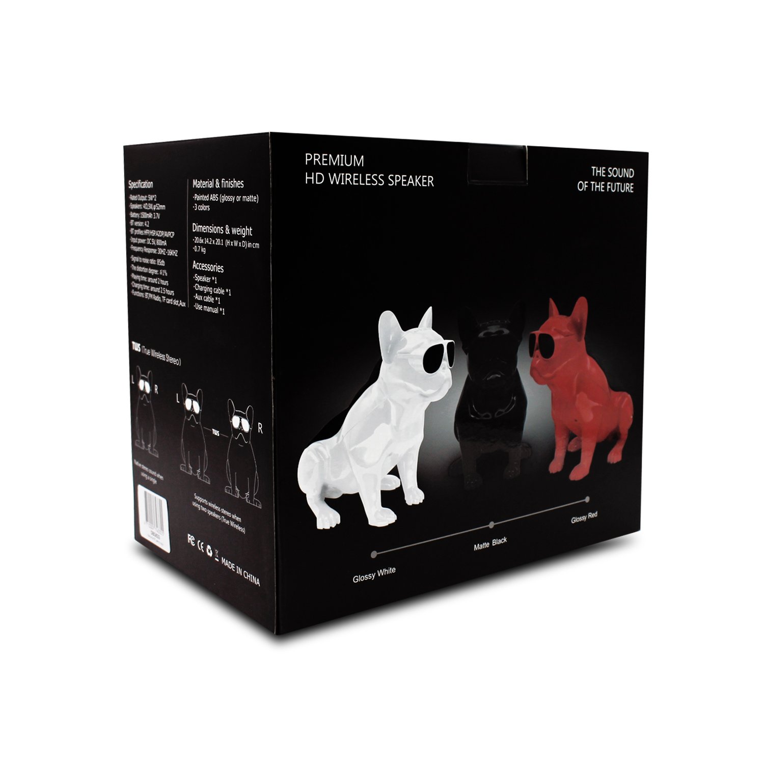 parlante bt bulldog frances. 33cm red parlante bt bulldog frances. 33cm red