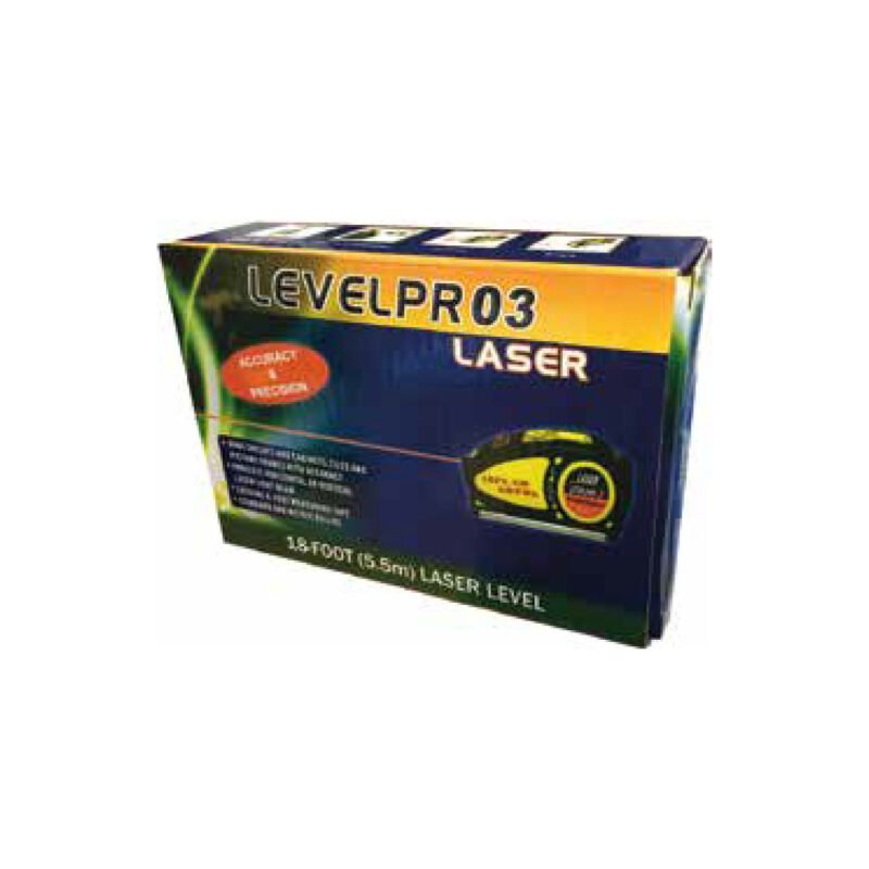 cinta metrica con nivel laser, linea laser 360º, 3 pilas ag13 incluidas. — vista 4