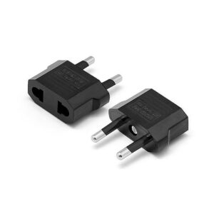 pack adaptador de enchufe de viaje, ligero, tipo euro americano a nacional, material abs ignifugo, 250v/10a. 100 unidades