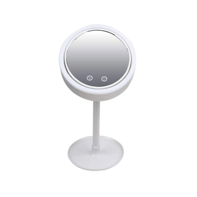 espejo para maquillaje con luz led y ventilador