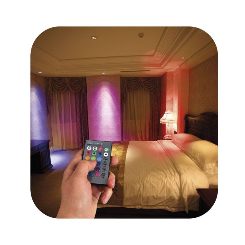 ampolleta led rgb multicolor con control remoto e27 — vista 2