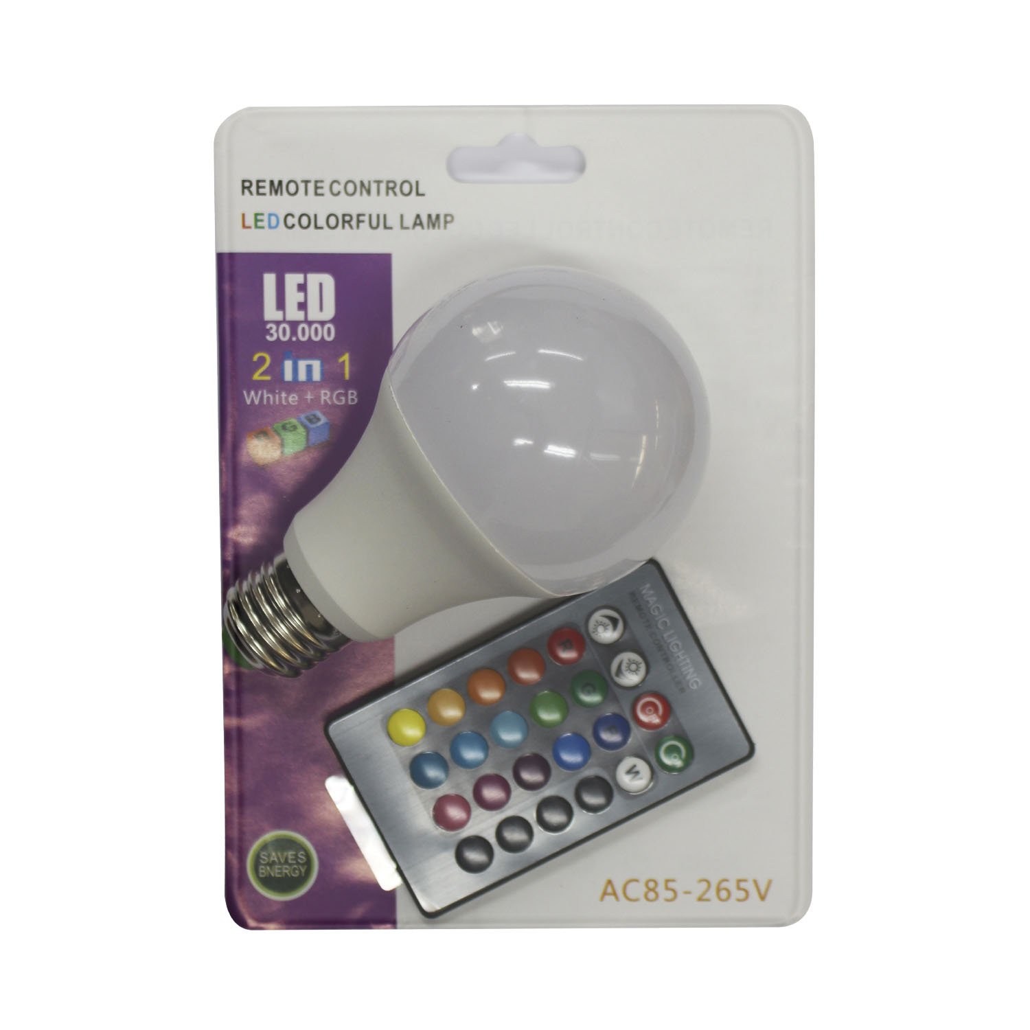 ampolleta led rgb multicolor con control remoto e27 ampolleta led rgb multicolor con control remoto e27