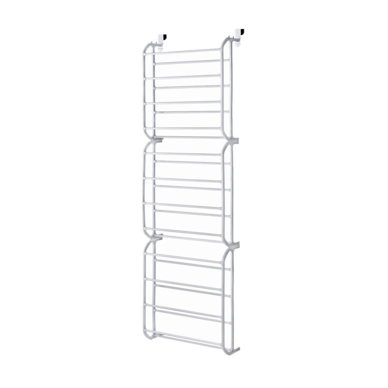 organizador de zapatos, hierro y pvc, 36 pares, ahorra espacio, facil montaje, 180x51x18cm.