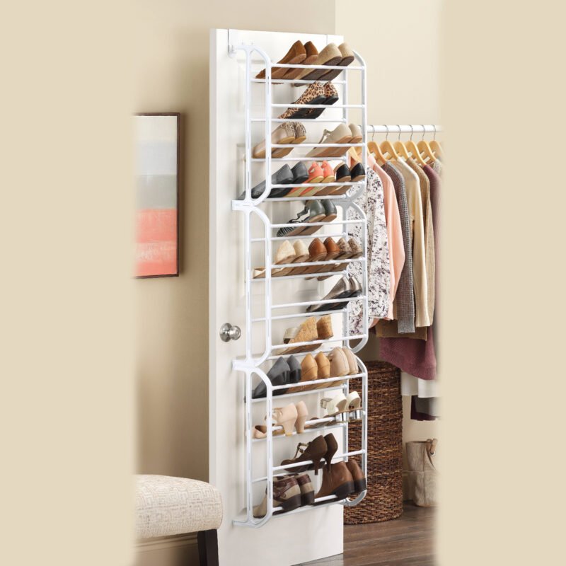 organizador de zapatos, hierro y pvc, 36 pares, ahorra espacio, facil montaje, 180x51x18cm. — vista 2