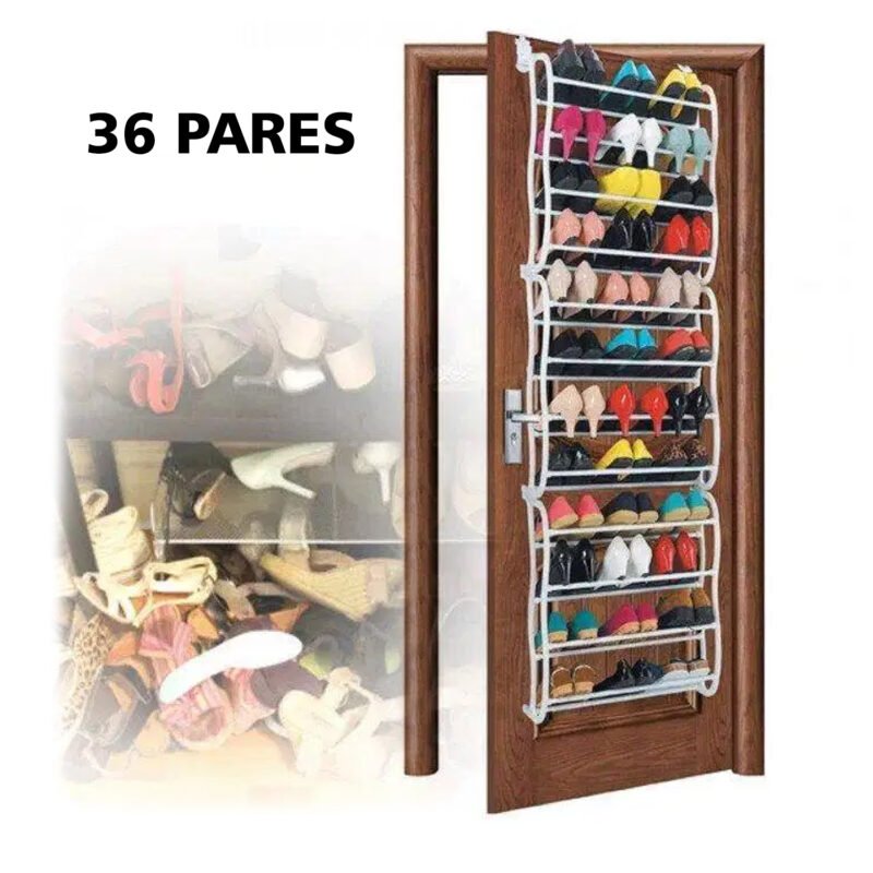 organizador de zapatos, hierro y pvc, 36 pares, ahorra espacio, facil montaje, 180x51x18cm. — vista 8