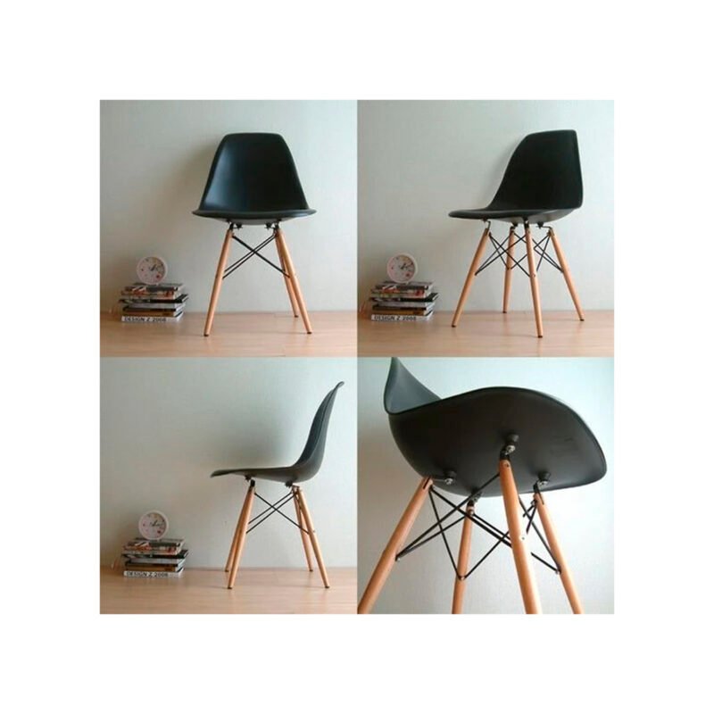 silla estilo eames black — vista 4