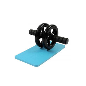 rueda de ejercicio con 2 ruedas, acero antipresion, mango comodo, silenciosa, incluye alfombra de goma.