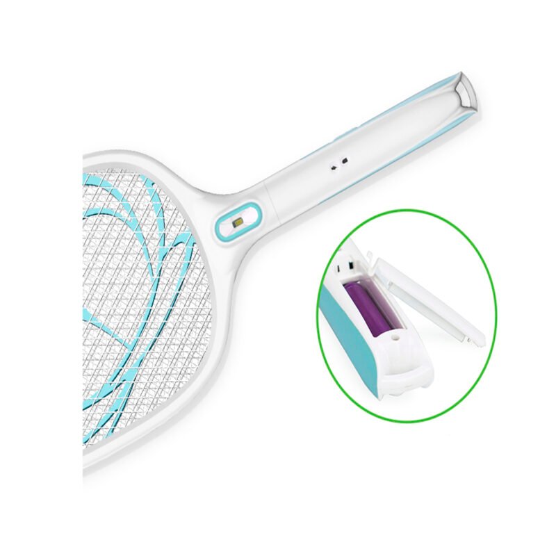 raqueta mata mosquitos electrico con luz y bateria recargable — vista 4