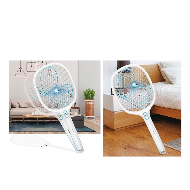 raqueta mata mosquitos electrico con luz y bateria recargable — vista 5