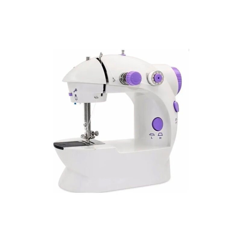 maquina de coser mini portatil con pedal, incluye enhebrador y agujas.