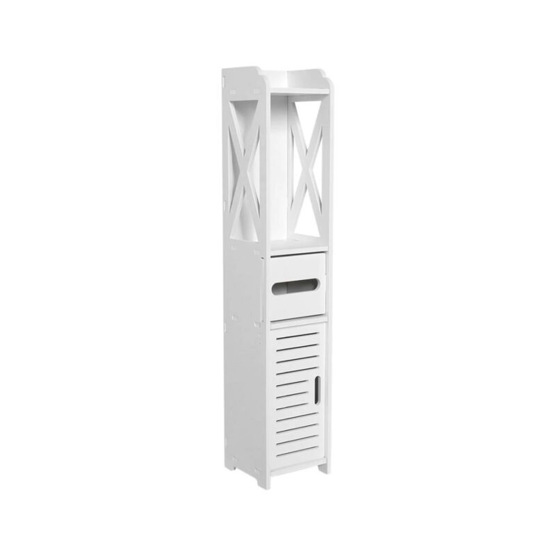 mueble elegante para baÑo, con cajones para toallas y cosmeticos. resistente a la humedad.white
