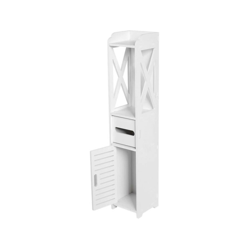 mueble elegante para baÑo, con cajones para toallas y cosmeticos. resistente a la humedad.white — vista 2