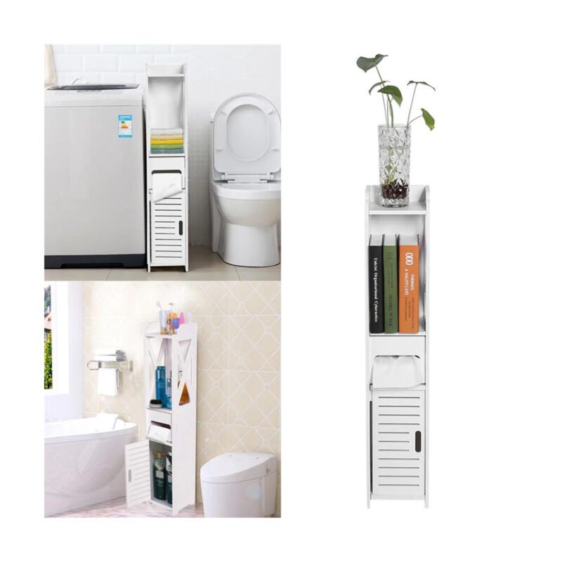 mueble elegante para baÑo, con cajones para toallas y cosmeticos. resistente a la humedad.white — vista 3
