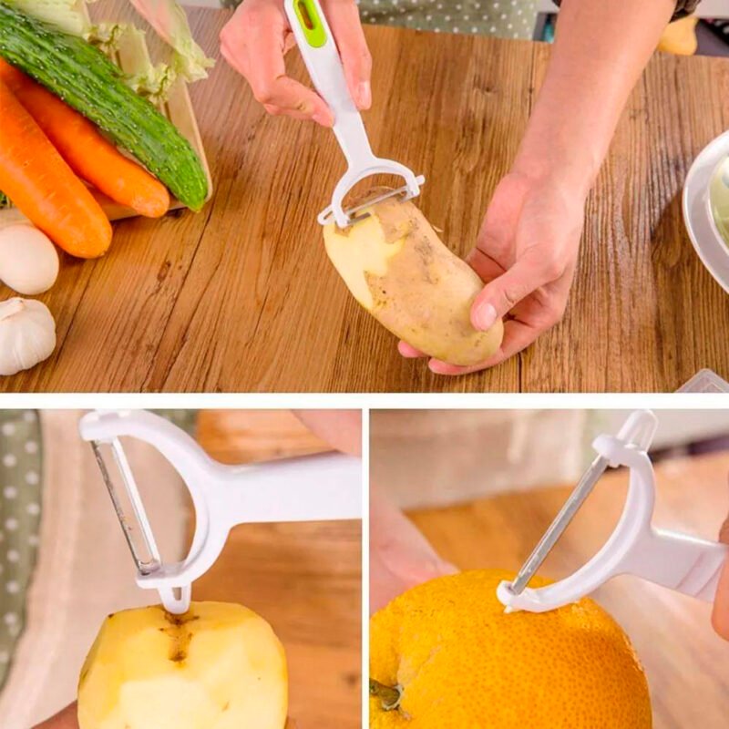 herramienta multiuso de cocina. 4 superficies de corte de acero inoxidable, ralla, corta y juliana. — vista 6