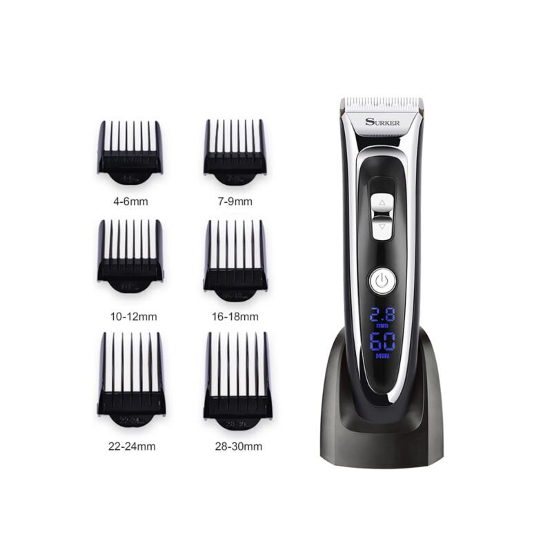 cortadora de cabello, cabezales de titanio y cuchillas de ceramica. pantalla led, 6 extremos intercambiables. — vista 5