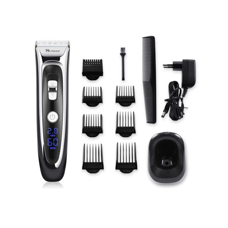 cortadora de cabello, cabezales de titanio y cuchillas de ceramica. pantalla led, 6 extremos intercambiables. — vista 6