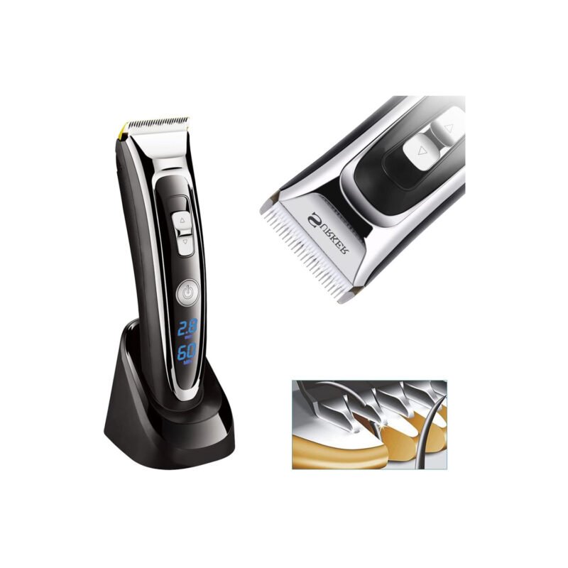 cortadora de cabello, cabezales de titanio y cuchillas de ceramica. pantalla led, 6 extremos intercambiables. — vista 7