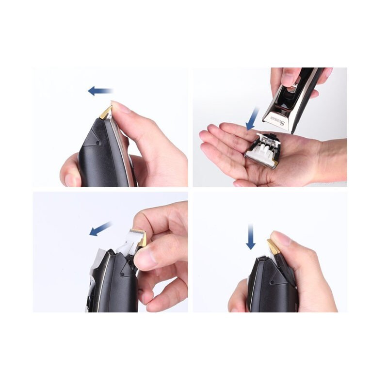 cortadora de cabello, cabezales de titanio y cuchillas de ceramica. pantalla led, 6 extremos intercambiables. — vista 2